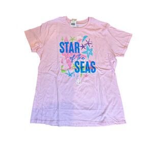 NWT Royal Caribbean Star of the Seas Pink Graphic T Shirt Cruise Souvenir XL